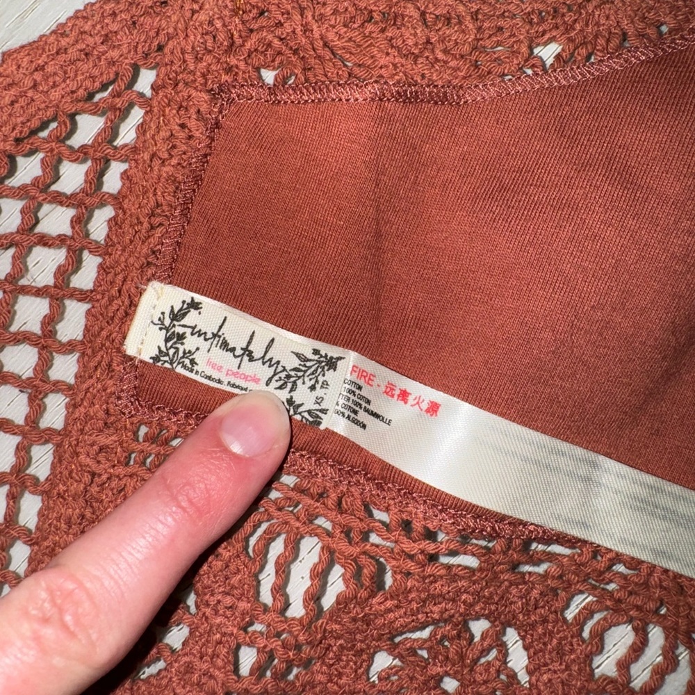Free people Sydney Crochet Bralette in Terracotta size xs - Picture 6 of 6